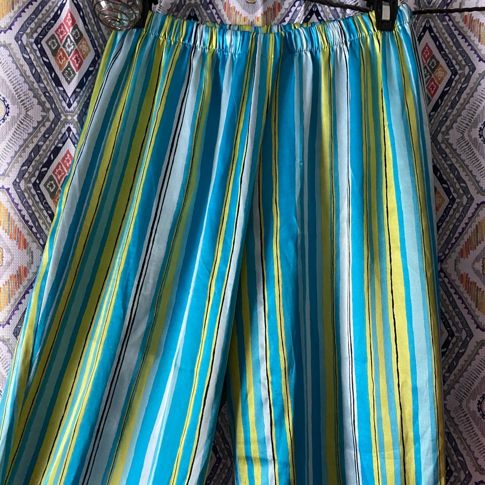 silky striped pants